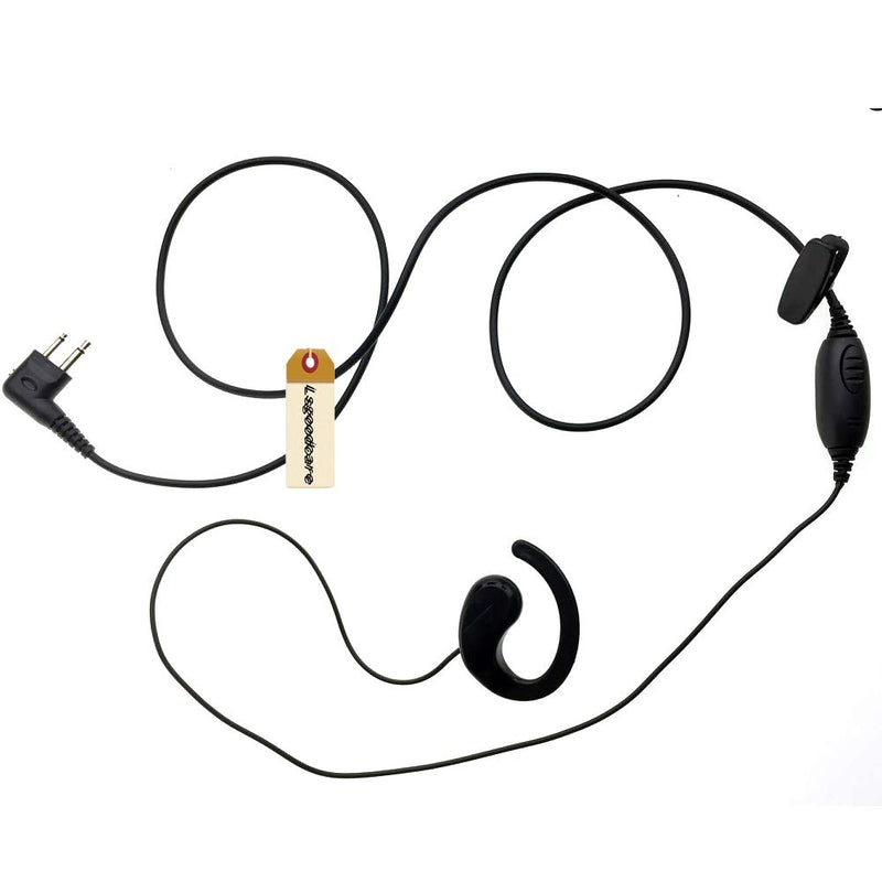 [Australia - AusPower] - 2 Pin Ear-Clip Earhook Headset Earphone PTT and Mic Compatible for Motorola GP2000 GP88 P040 CLS1110 2 Way Radio Walkie Talkie + Soft Radio Earmold Pink Medium Left Right Ear Piece Lsgoodcare 