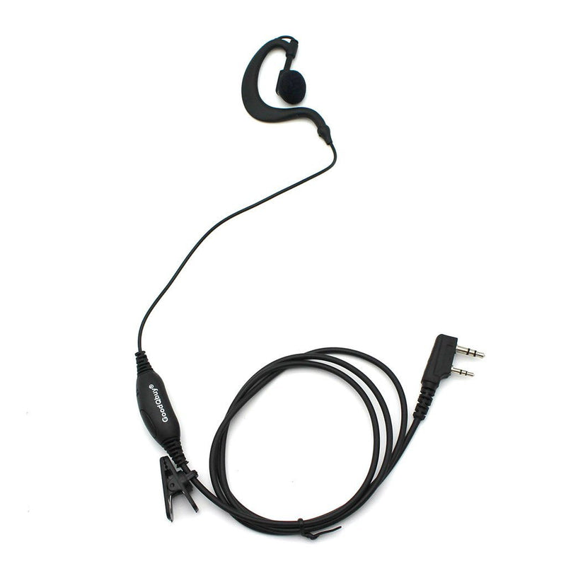 [Australia - AusPower] - GoodQbuy 2 Pin G Shape Clip-Ear Headset Earpiece is Compatible with Kenwood PUXING Baofeng UV-5R UV-5RA 888S Retevis H777 2 Way Radio Walkie Talkies (5 Pack) 