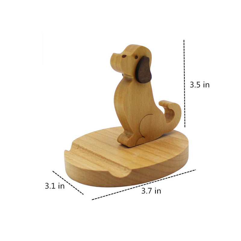 [Australia - AusPower] - MINGSEECESS Cute Cell Phone Tablet Holder Stand, Wooden Smartphone Desktop Holder Compatible for iPhone XS/XR/X/8/7 Plus/11 Pro Max/Samsung Galaxy/Android Smartphone brown dog 