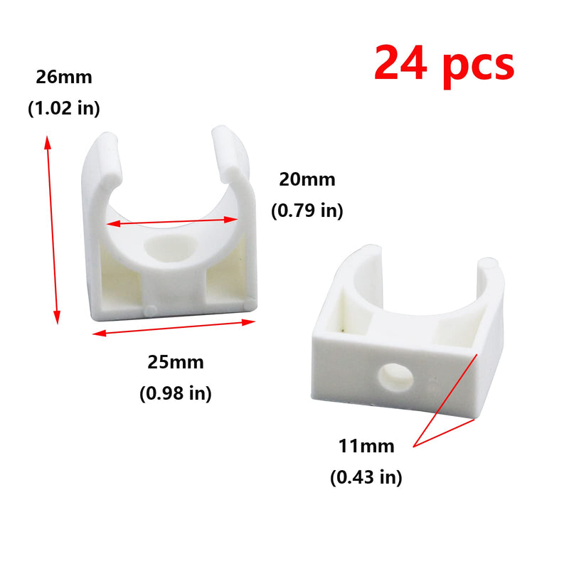 [Australia - AusPower] - Antrader 24PCS 20mm White Plastic DC Motor Base Mounting Bracket Holder Seat For 130/140/180 DC Motor DIY Model Parts And Toy Accessories 