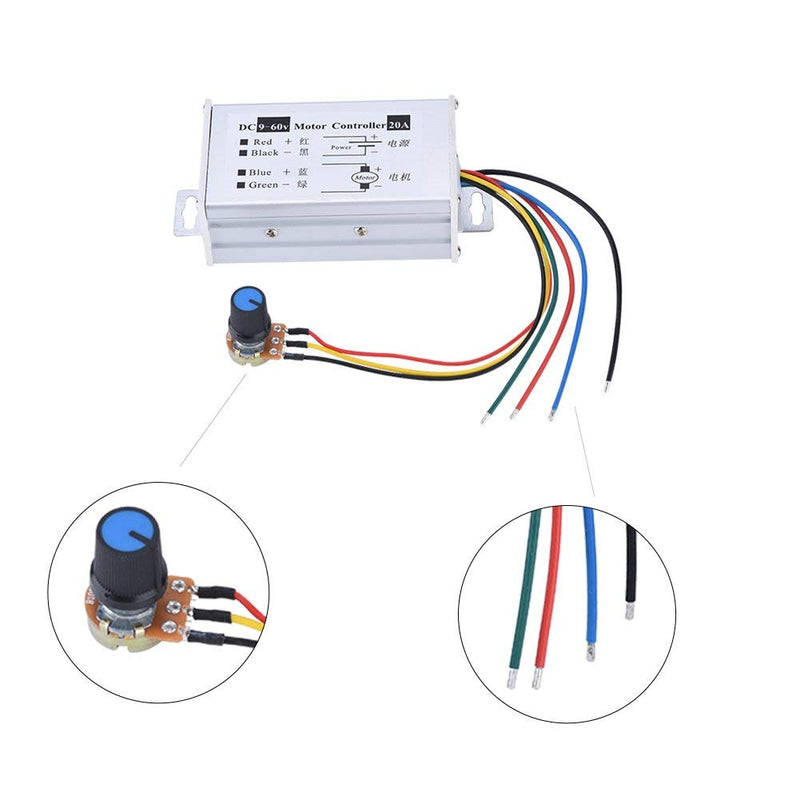 [Australia - AusPower] - DC Speed Regulator, 9 to 60V 20A 1200W 25KHz PWM Motor Speed Controller, Used for DC Motors Within 20A 