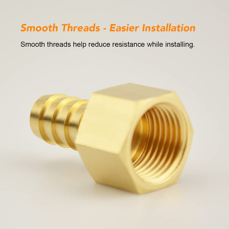 [Australia - AusPower] - (4 Pack) Besosay 1/2 Inch Hose Barb to 1/2 Inch NPT Female Thread Fitting, Brass Quick Connector Coupler Adapter Reducer Air M Type Fitting, Quick-Connect Fitting 1/2" Barb to 1/2" NPT Female 
