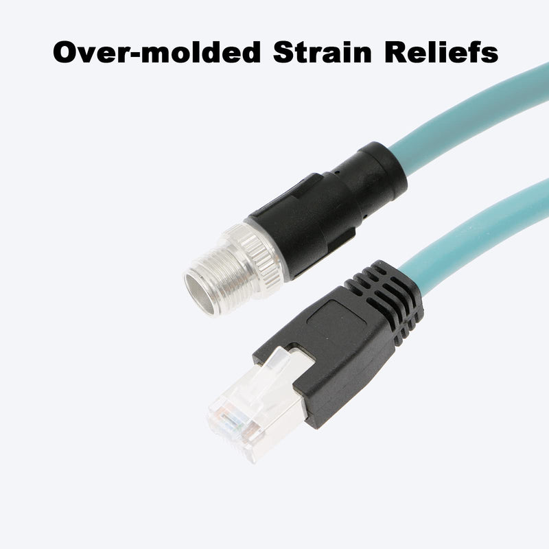 [Australia - AusPower] - Alvin’s Cables M12 8 Pin Male to RJ45 Shielded Ethernet Cable M12 X Coded 8 Position Cat6a Cable for Cognex Industrial Camera 3.2ft/1M Green 
