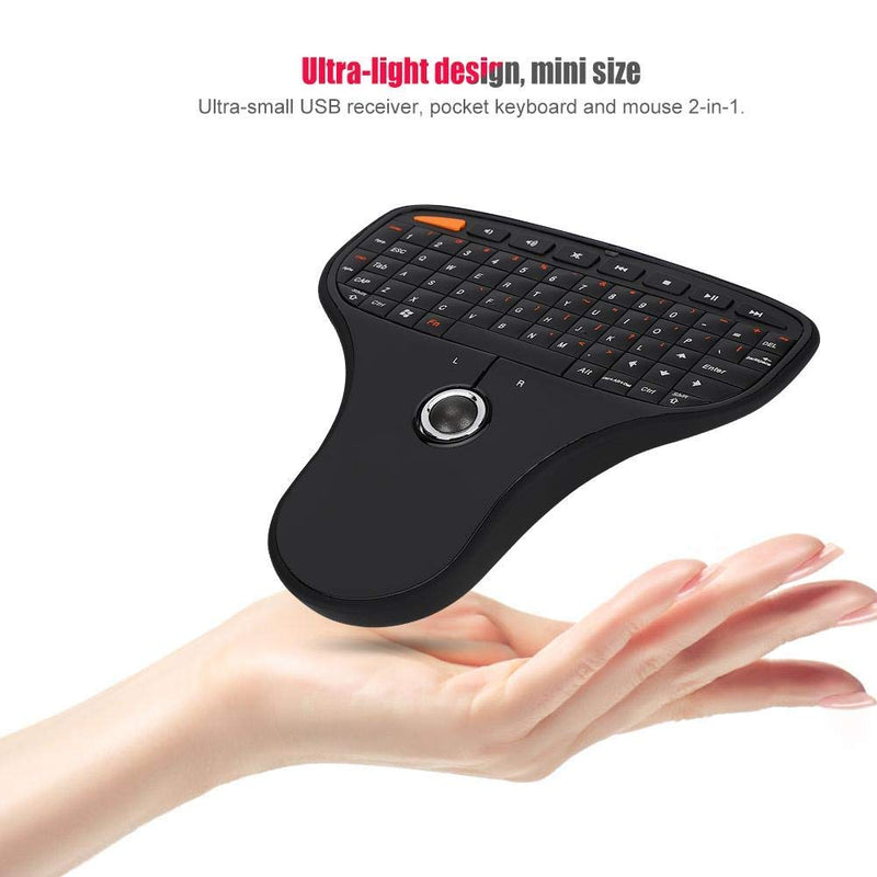 [Australia - AusPower] - Keyboard with Trackball Mouse, Wireless Multimedia Keypad QWERTY Layout, Mini USB Keyboard with Builtin Receiver Range 10m, for Smart TV, Computer, for Windows 2000 / XP/Vista / 7 