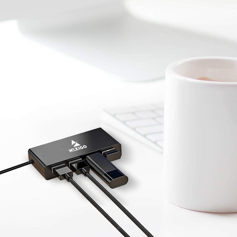 [Australia - AusPower] - NexiGo USB 4 Port Ultra Slim 3.0 Hub Multiport Extension, 2 Ft Cable, Applicable for iMac Pro, MacBook Air, Mac Mini/Pro, Surface Pro, Notebook PC, Laptop, USB Flash Drives, Mobile and More 