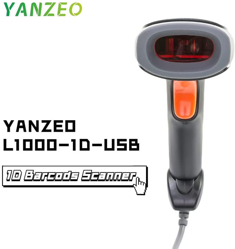 [Australia - AusPower] - Yanzeo L1000 1D Laser Wired Barcode Scanner Portable Handheld USB Barcode Scanner POS Reader for Retails 