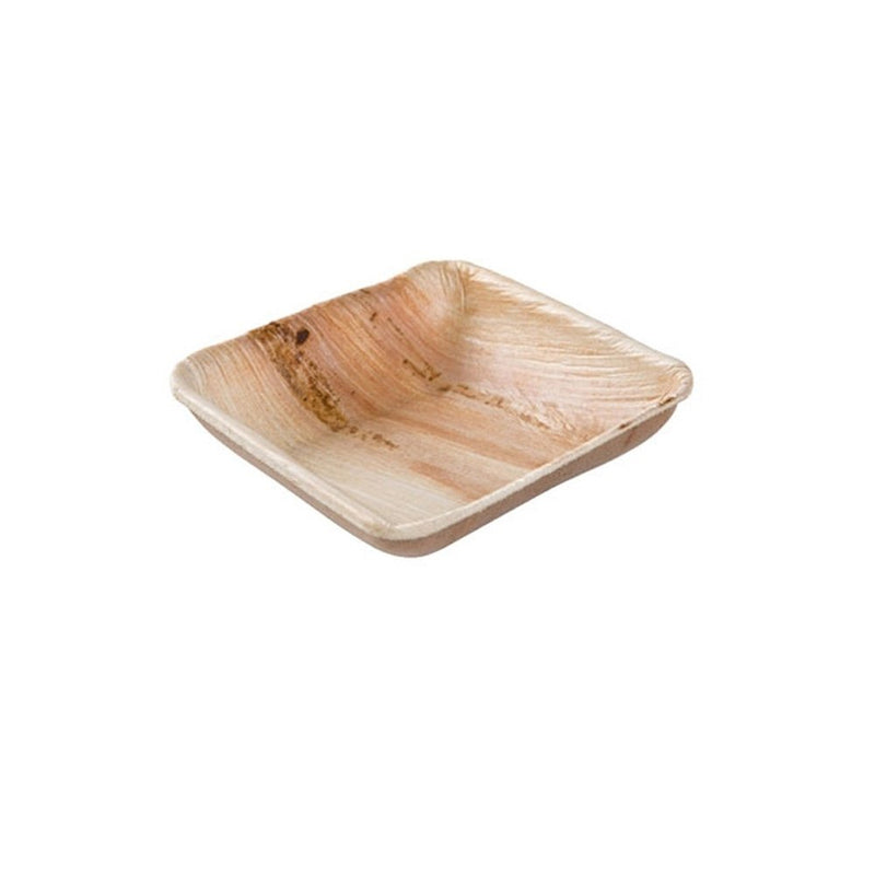 [Australia - AusPower] - BIOZOYG Snack Dish Set I 25 Organic Disposable Bowls Square 80ml, 8x8cm I Compostable Partyware, Biodegradable I Palm Leaves Disposable Tableware for Finger Food Dips Tasting Buffet 