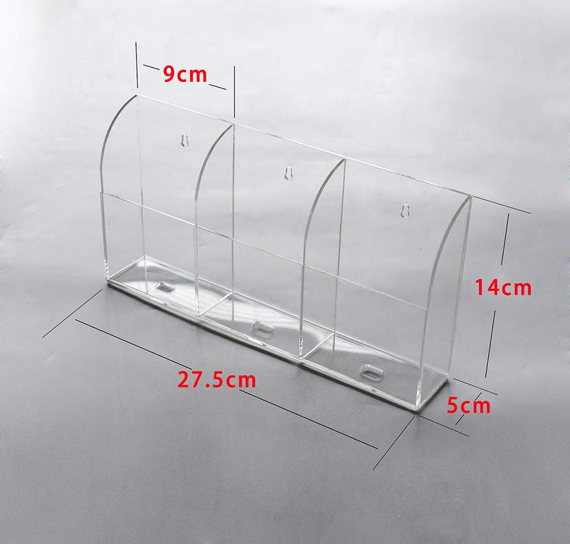 [Australia - AusPower] - VANCORE Clear Wall Mounted Charging Phone Holder Smart Phone Station TV Remote Control Holder Clear Wall Box for Phone Remote Control (3 Holes) 3 Holes 