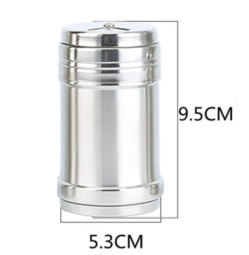 [Australia - AusPower] - 2 Pieces Stainless Steel Salt Spice Sugar Pepper Flavour Bottles Shaker Spice Bottle Airtight Spice Shaker with Top Rotatable Seasoning Shaker Kitchen Gadget, Medium Size, Silver 