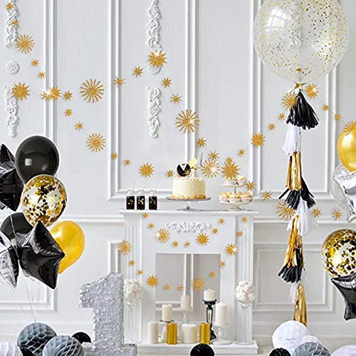 [Australia - AusPower] - pinkblume Gold Star Party Decorations Kit Sparking Twinkle Star Garland Glitter Paper Streamer Banner for Birthday Wedding Bridal Baby Shower Nursery Kids Room Holiday Showcase Decorations Supplies Gold Sparking 