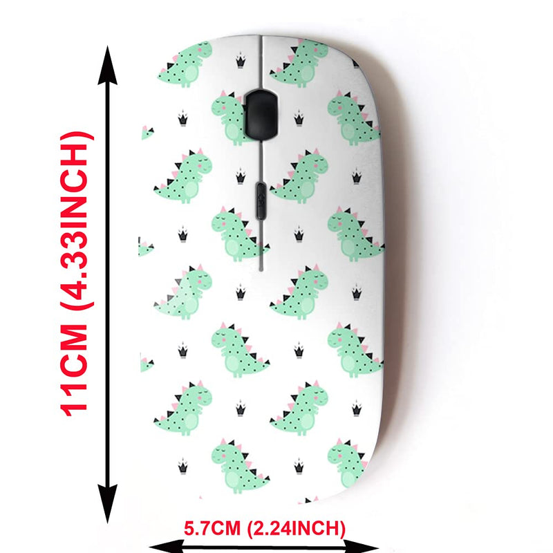 [Australia - AusPower] - 2.4G Wireless Mouse with Cute Pattern Design for All Laptops and Desktops with Nano Receiver - Cute Dinosaur Crowns 