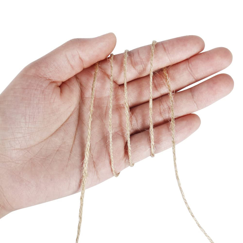 [Australia - AusPower] - Tenn Well Natural Jute Twine, 3Ply 984Feet Arts and Crafts Jute Rope Industrial Packing Materials Packing String for Gifts, DIY Crafts, Decoration, Bundling, Gardening and Recycling Original Version 