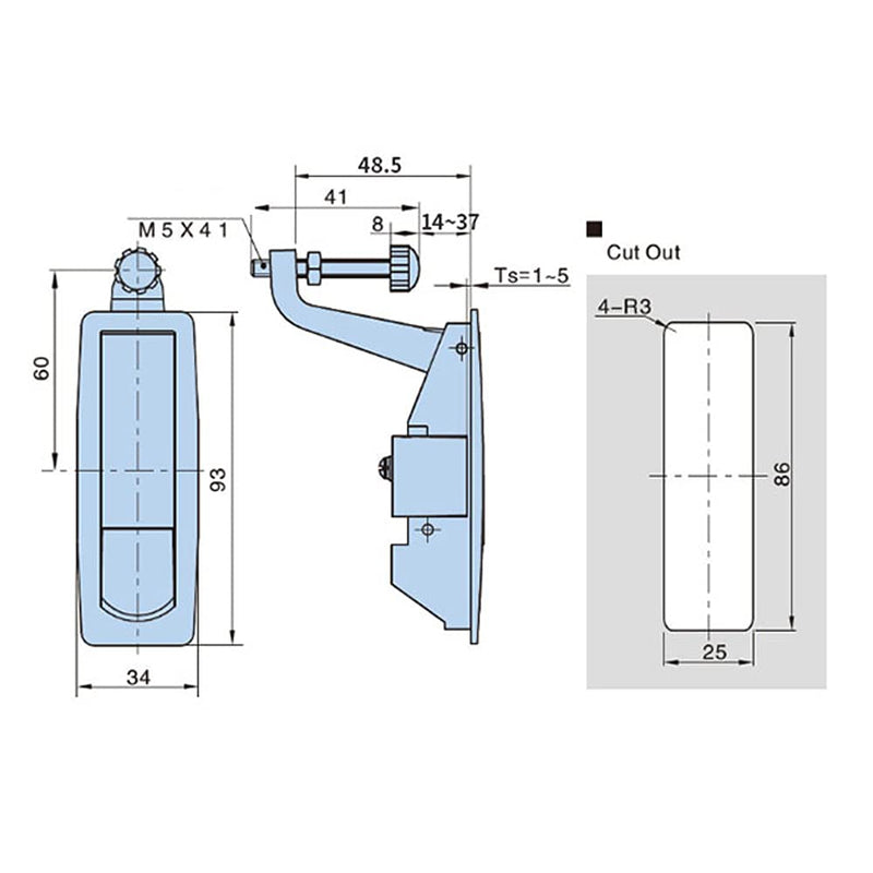 [Australia - AusPower] - 2PCS Compression Latch Lock Trigger Latch Lock Smith Series Zinc Alloy Adjustable Lever Hand Operate Black Keyless 