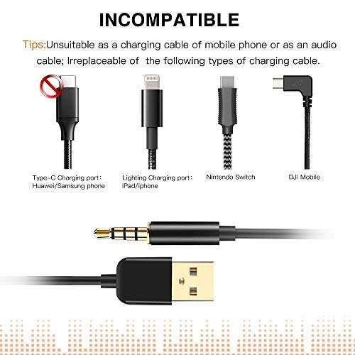 [Australia - AusPower] - AGPTEK 3.5mm Male Jack to USB Charge and Data Cable for iPod Shuffle, SYRYN Waterproof MP3 Player, Headphones, Black 