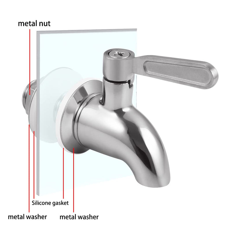 [Australia - AusPower] - Beverage Dispenser Replacement Spigot,Stainless Steel Spigot for Water Dispenser,Drink Dispenser Replacement Faucet 1 