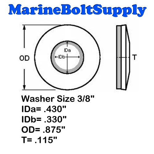 [Australia - AusPower] - Type 18-8 Stainless Steel Neoprene Bonded Sealing Washers Size 3/8" (Pack of 50pcs) Marine Bolt Supply 3/8 Inch 