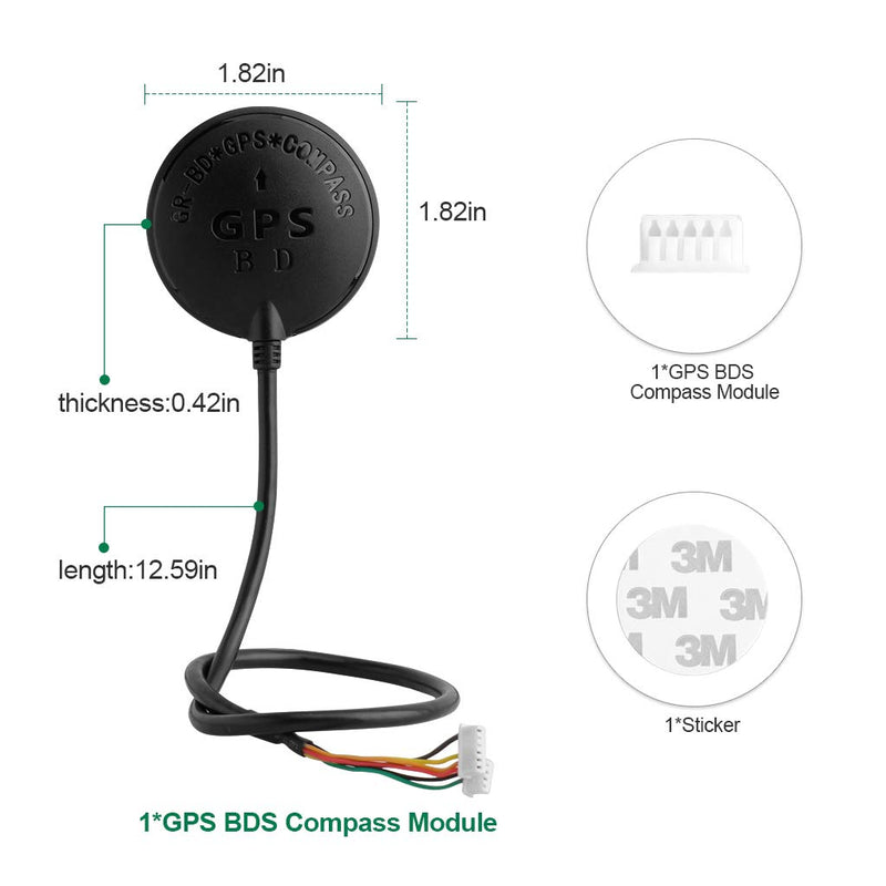 [Australia - AusPower] - Deegoo-FPV GPS Compass Module+ NEO-M8N+ GPS BDS Module Precision APM Drone Control, GPS Receiver FPV Flight Control Pixhawk Navigation Module for APM PIX PX4, Compatible with APM Port I2C MWC 