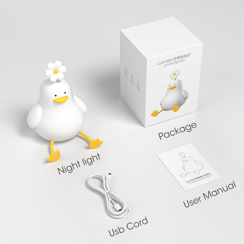 [Australia - AusPower] - KinYiLO Cute Duck Night Lights for Kids Toddler, Ambient Nursery Nightlight, Soothing Lamp for Baby Room/Bedroom/Bedside, Rechargeable Battery,30 Min Timer 