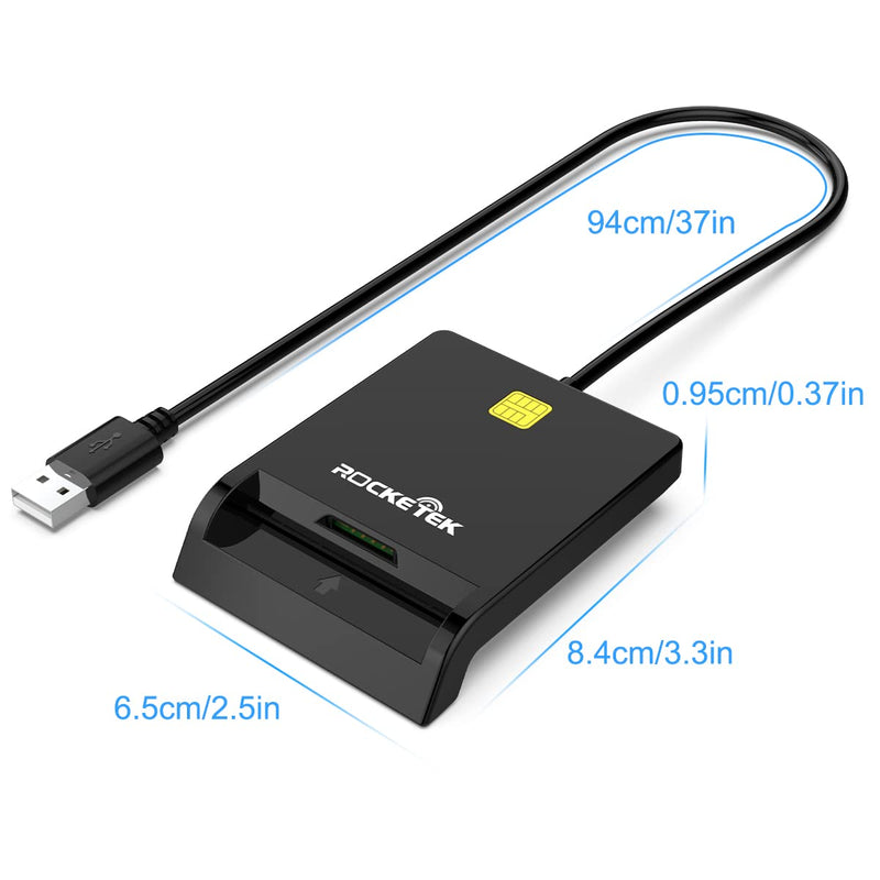 [Australia - AusPower] - CAC Reader, CAC Card Reader Military, SIM Card Reader, DOD Military USB Common Access CAC Smart Card Reader for SIM/ID/Smart/Credit Card Reader Compatible with Windows, Mac OS and Linux Black 