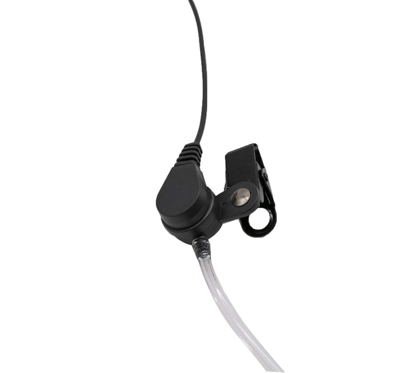 [Australia - AusPower] - KS K-STORM Transparent Acoustic Tube Earpiece Headset Compatible with Midland GXT1000 GXT1050 LXT500 LXT600VP3 Radio, PU Material, Black 
