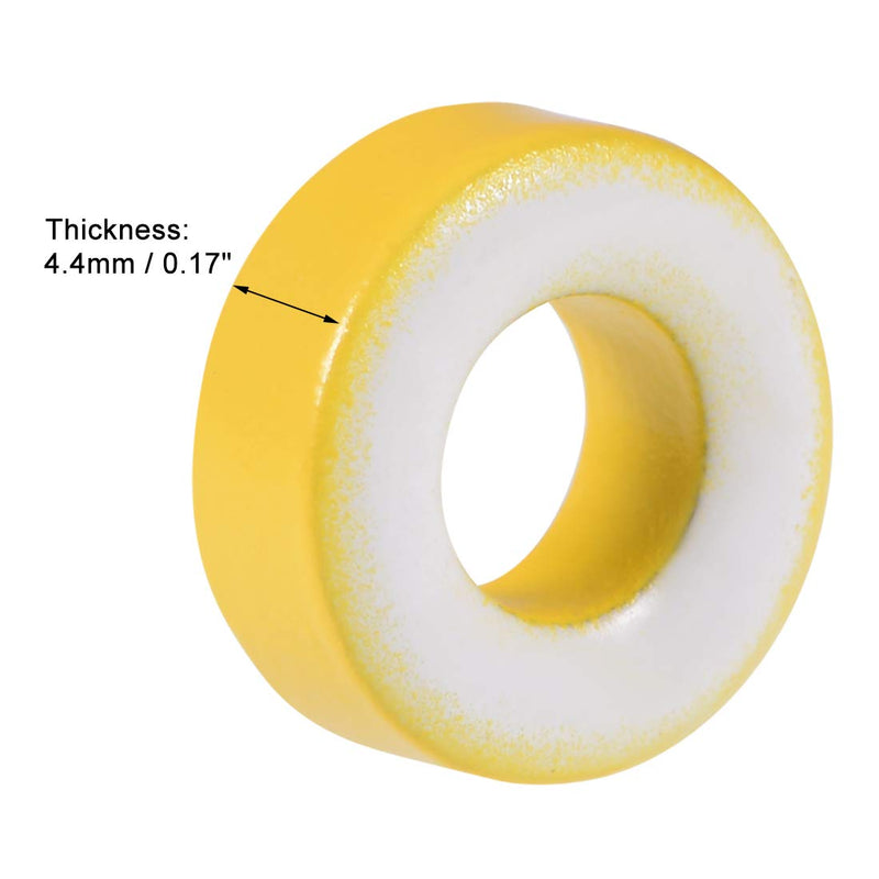 [Australia - AusPower] - uxcell 50pcs 5.5 x 11.6 x 4.4mm Ferrite Chokes Ring Iron Powder Toroid Cores Yellow White 