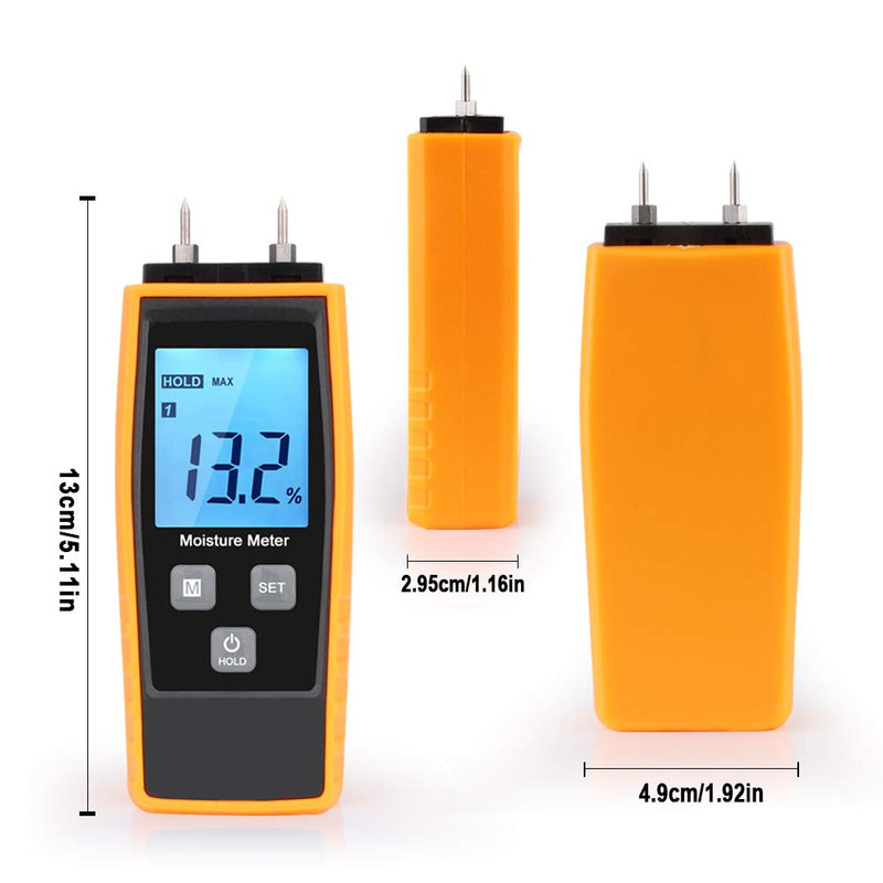 [Australia - AusPower] - Handheld Wood Moisture Tester Meter with Backlight, Digital Moisture Detector Meter Tester for Firewood Moisture Cement Mortar, Humidity Meter for Wood, Timber Water Content Detector 