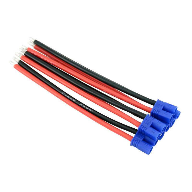 [Australia - AusPower] - BDHI 5pcs EC2 Style Male Connectors Adapters Cable with 10cm 16awg Silicone Wire for ESC Charger(B160-5) 