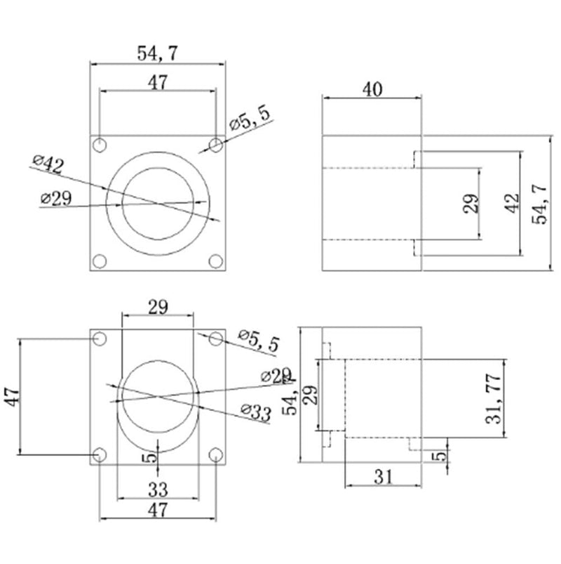 [Australia - AusPower] - Nema23 Stepper Motor Mount Base 57 Stepping Motor Bracket Clamp Support Holder with 4pcs Installation Screws Aluminium Oxide for CNC Router Machine 