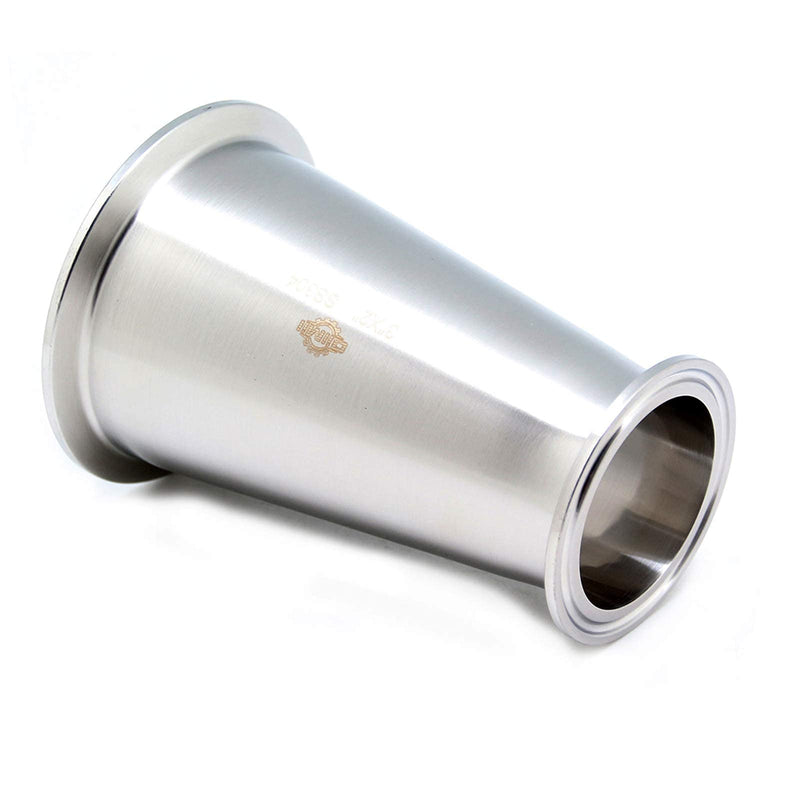 [Australia - AusPower] - QiiMii Sanitary Tri clamp Concentric Reducer Tri Clamp Clover fittings Stainless Steel SS304 Reducer (Size:3 inch x 2 inch) 3 inch x 2 inch 