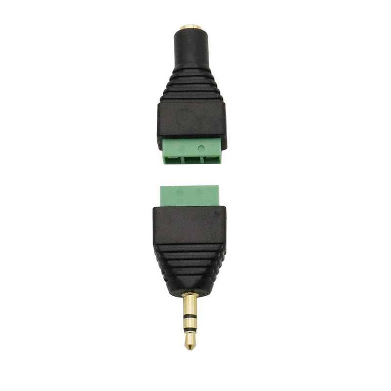 [Australia - AusPower] - Didamx 10Pcs 3.5mm Stereo TRS Audio Video Male / Female to 3 Screw Terminal Balun Converter Adapter Connectors 