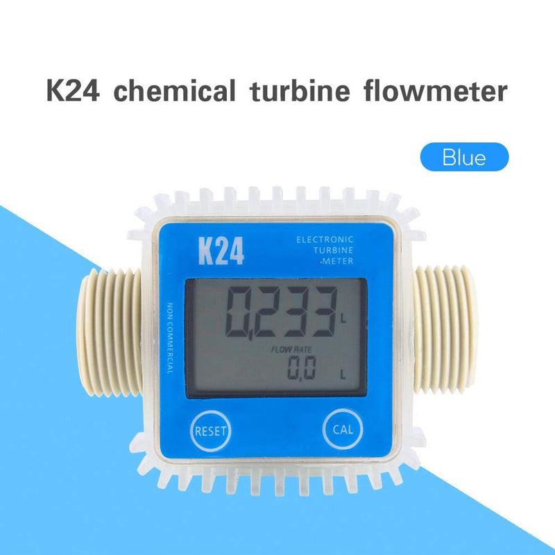 [Australia - AusPower] - Flow Meter, K24 LCD Turbine Digital Fuel Flow Meter Check Valve Widely Used for Chemicals Water 