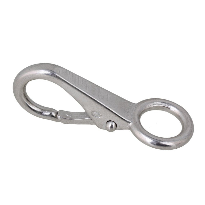 [Australia - AusPower] - BQLZR 304 Stainless Steel 0# Spring Loaded Fixed Round Eye Boat Snap Hook Marine Rigging Accessory 0# 