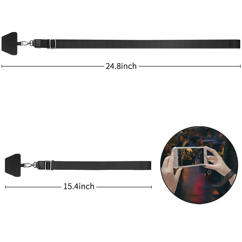 [Australia - AusPower] - Doormoon Phone Lanyard, Universal Adjustable Neck Straps for Phone Case Keys ID Badges Compatible with iPhone, Samsung, Motorola, LG & Most Smartphones, 2 Pack,Black Black Black Black 