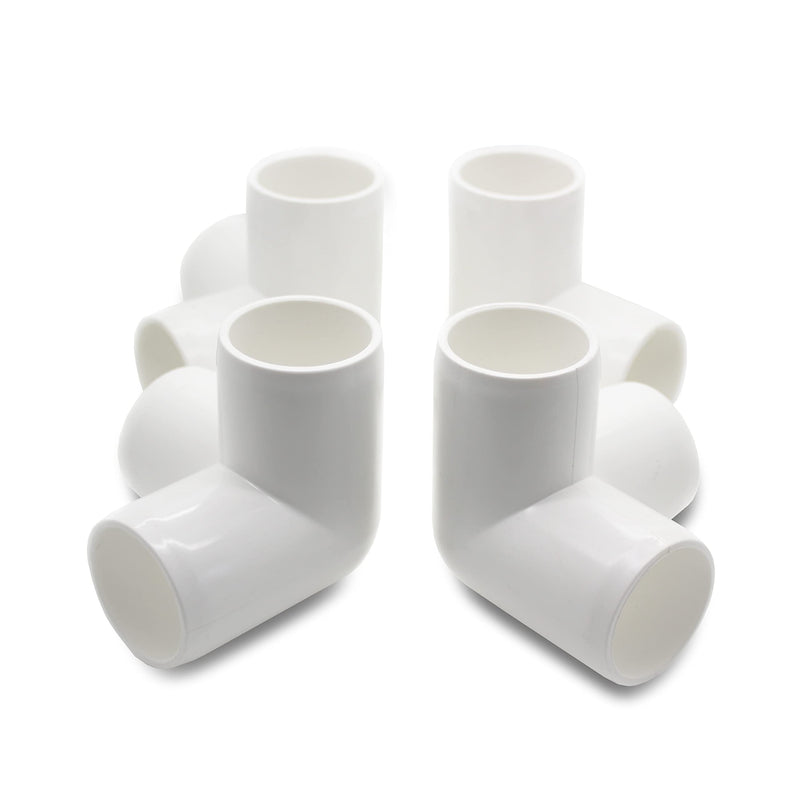 [Australia - AusPower] - 1CAMO 3-Way Tee PVC Fittings for 1 Inch PVC Pipe, SCH 40, White - 1 Inch PVC Elbow Fittings PVC Pipe Connectors - Build Heavy Duty Furniture with 1 Inch PVC Pipe (4 Pack) 
