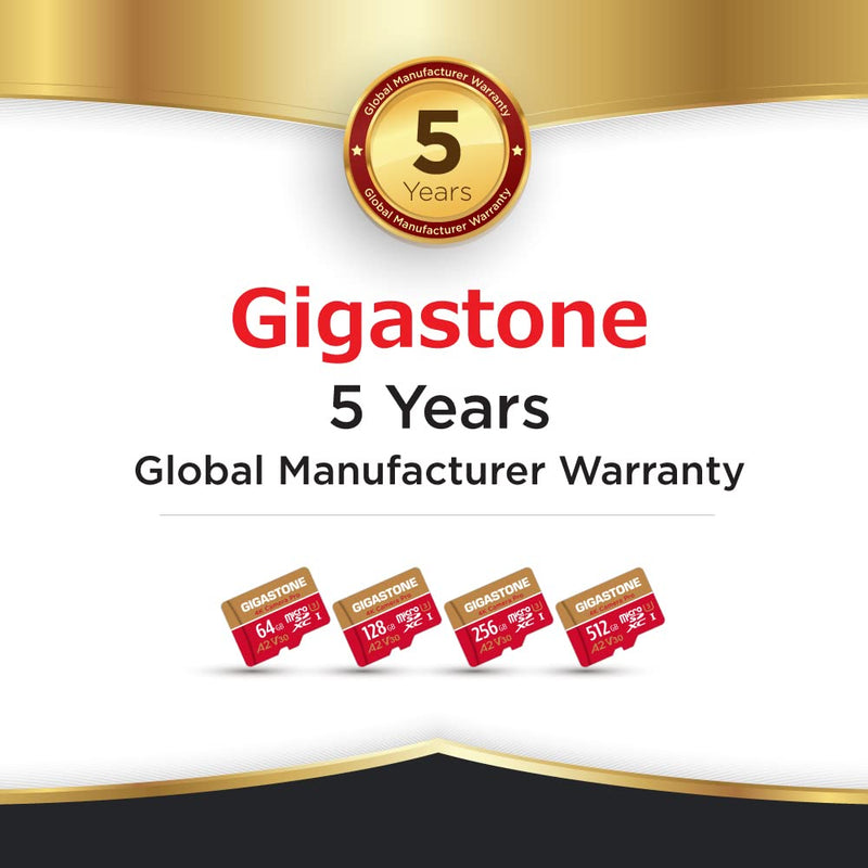 [Australia - AusPower] - Gigastone 64GB 2-Pack Micro SD Card, 4K Camera Pro for GoPro, Security Camera, Wyze, DJI, R/W up to 95/35MB/s MicroSDXC Memory Card UHS-I U3 A2 V30 