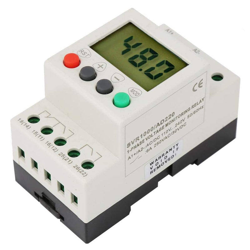 [Australia - AusPower] - YWBL-WH SVR1000 Single Phase Protection Relay Over-Voltage 50V-300V Under-Voltage 1V-90V AC/DC(AD220) AD220 
