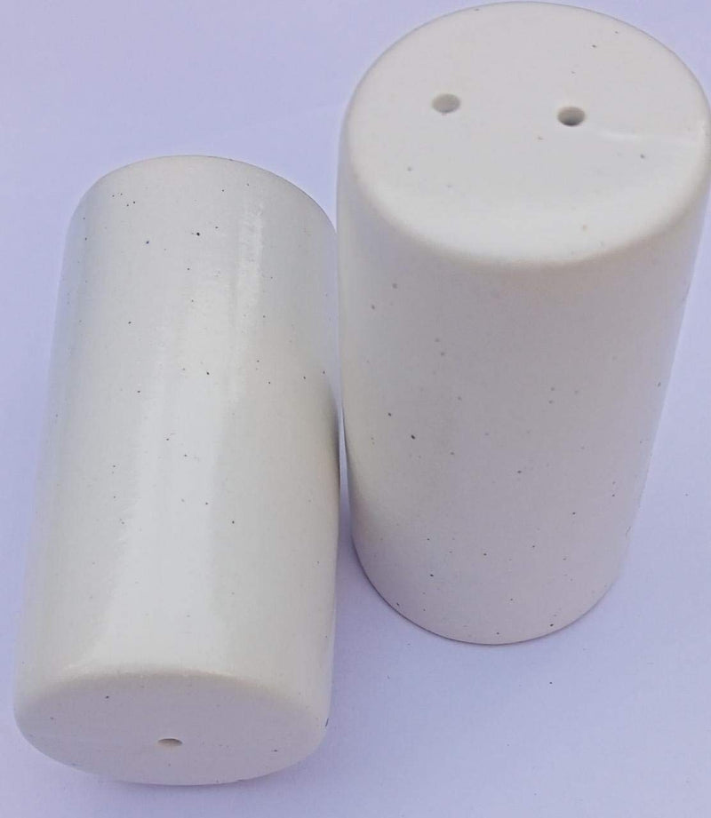 [Australia - AusPower] - Salt & Pepper Shakers - Vintage Ceramic Salt & Pepper Shaker Set - Retro Farmhouse Home Decorative Jar Dispenser for Kitchen - White Mat (Set of 2) 