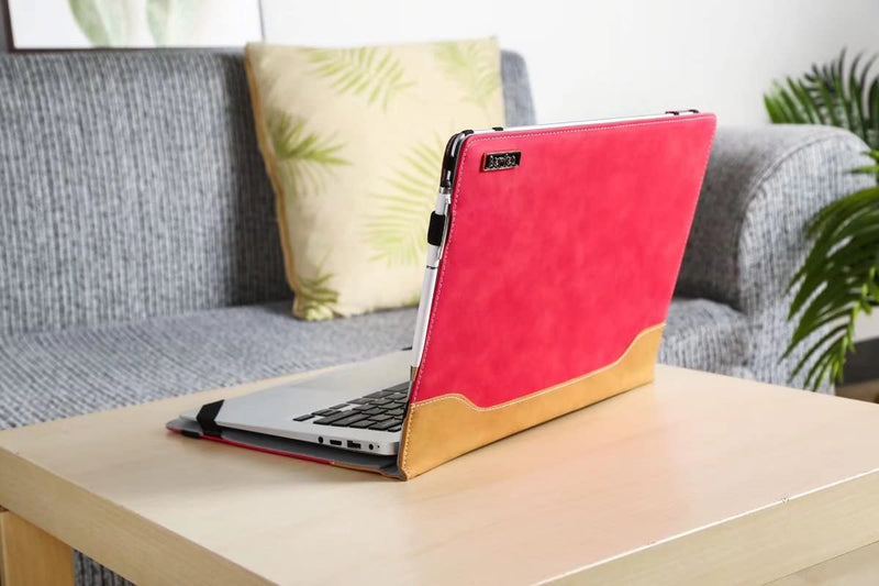 [Australia - AusPower] - Berfea Protective Case Compatible with LG Gram 16 inch Laptop PU Leather Cover Computer Notebook Sleeve Cases Red 