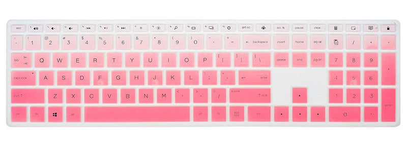 [Australia - AusPower] - Keyboard Skin Cover for HP Pavilion 27 All in One PC 27-xa0014/27 Xa0055Ng/0370Nd/0076Hk/0010Na, HP Pavilion 24-inch 24-xa0020 Xa0002A Xa0032 xa0013w, HP Pavilion All in One Accessories, Ombre Pink 