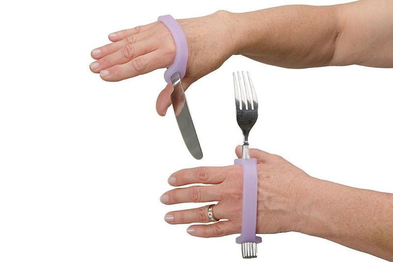 [Australia - AusPower] - EazyHold Silicone Universal Cuff Aid for Limited Hand Grip, Cerebral Palsy, Therapy, Adaptive Eating Tableware Spoon Fork Holder, Disabled Assistive Equipment (Youth to Adult-5 Pack) Youth to Adult 5 Count (Pack of 1) 