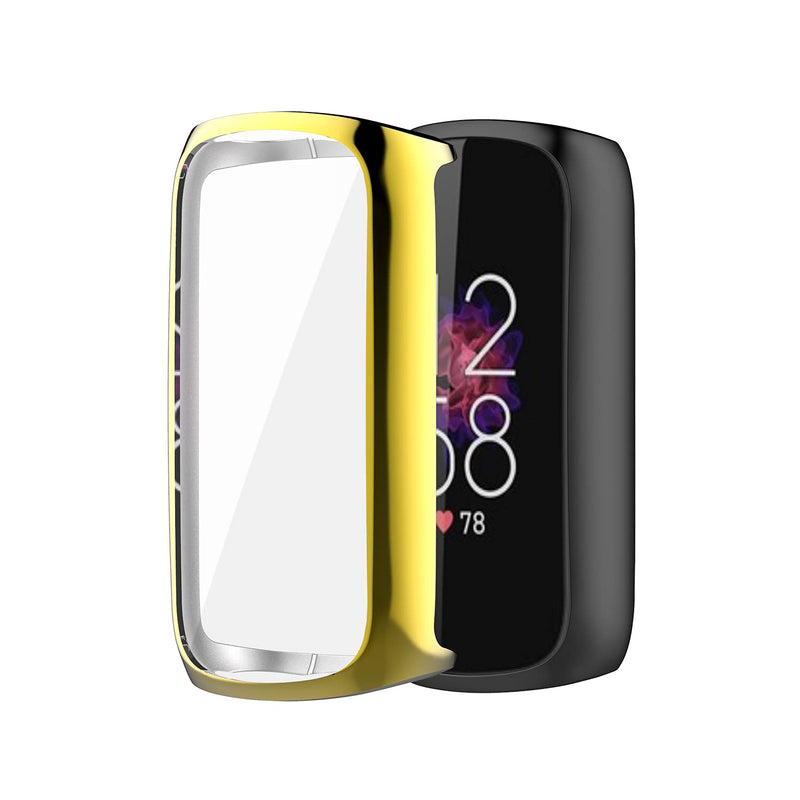 [Australia - AusPower] - eiEuuk 3-Pack Screen Protector Soft TPU Case Pouch Compatible with Fitbit Luxe, All-Around Protective TPU Cover Plated Anti-Scratch Case Shell for Luxe Smartwatch,Pink/Gold/Rose gold AfbluxeCaseDD519 