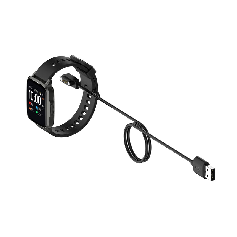 [Australia - AusPower] - Compatible with Virmee VT3 Lite / VT3 / VT3 Plus Smartwatch Charger Magnetic 60CM USB Cable Replacement Charger Cord for Virmee Charging Cable (Black) Black 