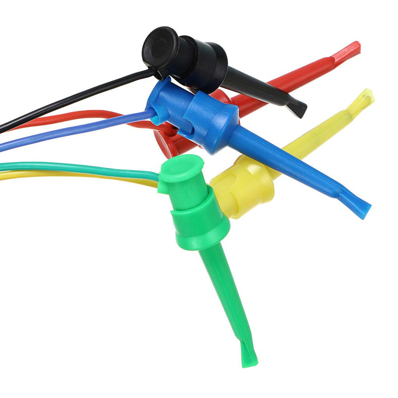 [Australia - AusPower] - Sumnacon 10 Pcs Multimeter Electrical Test Dual Lead Test Hook Clips - 5 Colors Silicone Minigrabber to Minigrabber Flexible Test Cables for Electronic, Component, Testing Connecting 
