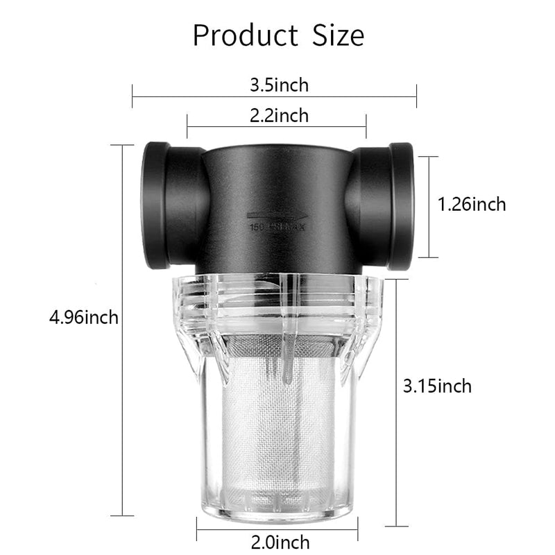 [Australia - AusPower] - 1" 40Mesh Sediment Filter Attachment Water Filter T Strainer Filter Screen Plastic Inline Hose Filter Twist-On Pipe Strainer for City Water Well Water 40Mesh 1" 