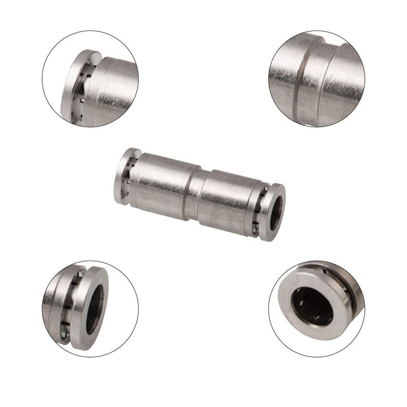 [Australia - AusPower] - CNQLIS Brass Push to Connect air Fittings Metric 8MM OD Straight Union Connecting Air Fitting Quick Connector Lock Pneumatic Fittings Tube Connectors Ideal for Trachea Automation Equipment Pack of 6 