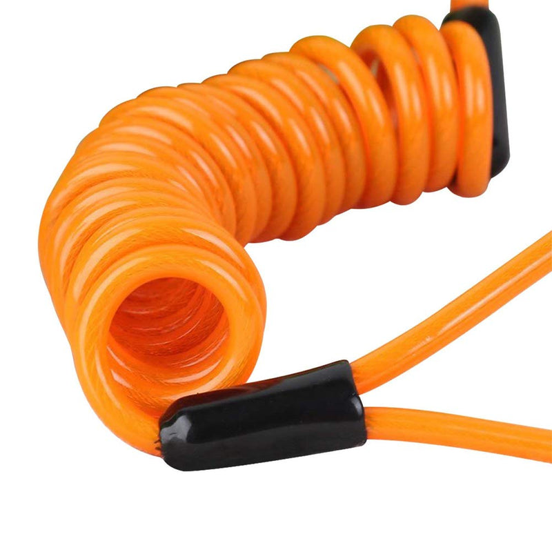 [Australia - AusPower] - Reminder Cable,YOFUNTLE [2 Pack]Disc Lock Cable,Security Steel Wire Spring Reminder Rope for Scooter Motorcycle Motorbike Vehicle Baggage Helmet Lock,Antitheft Protection on Handlebar(Orange+Blue) 