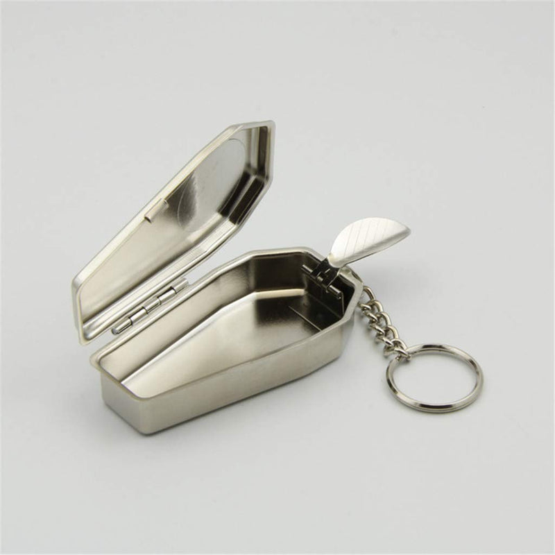 [Australia - AusPower] - tegongse Tinplate Coffin Shape Pocket Ashtray, Portable Mini Ash Tray with Lids, Modern Easily Bringing Smoking Ash Organizer for Travelling, Camping 