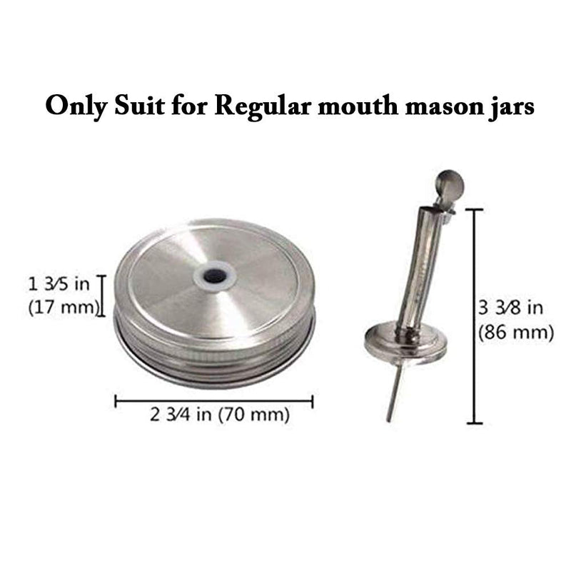 [Australia - AusPower] - Mason Jar Liquor/Oil Pour Spout Dispenser, Sprouting Mason Jar Lid,Shaker Lid Shaker Dry Rub Lid - Cocktail, Mix Spices, Dredge Flour, Sugar Pack of 6 