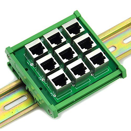 [Australia - AusPower] - Electronics-Salon RJ45 8P8C 9-Way Buss Board DIN Rail Mount Interface Module. 