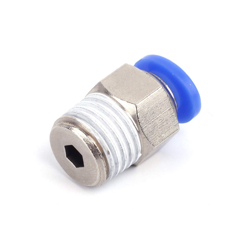 [Australia - AusPower] - SNS SPC1/4-02NPTBE 1/4"Tube OD x 1/4 NPT Male Straight Nickel Plated Brass Push to Connect Pneumatic Fittings（10 PCS） SPC 
